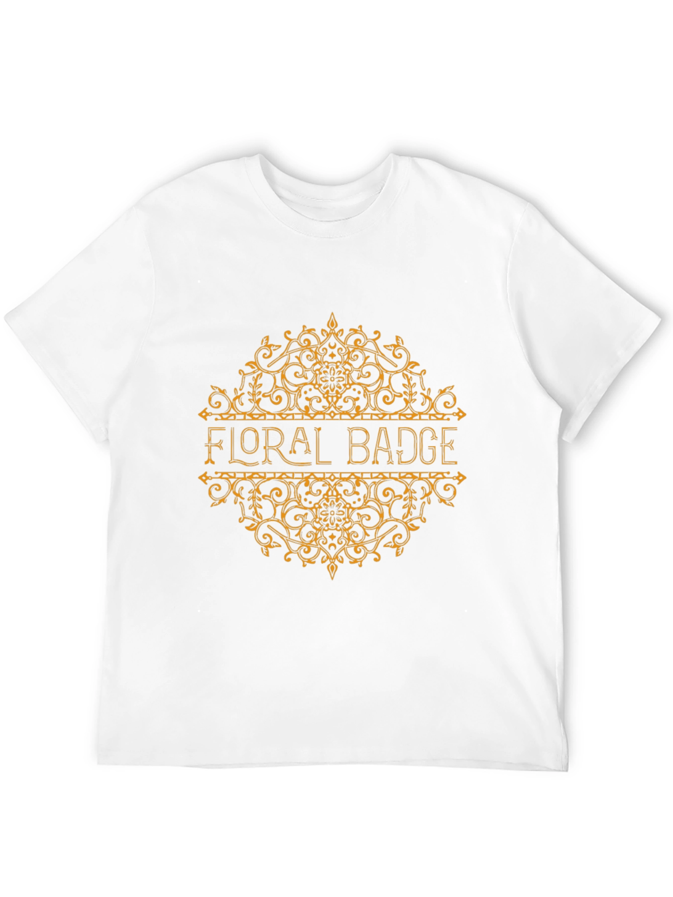 Floral Badge Graphic T-Shirt - Black