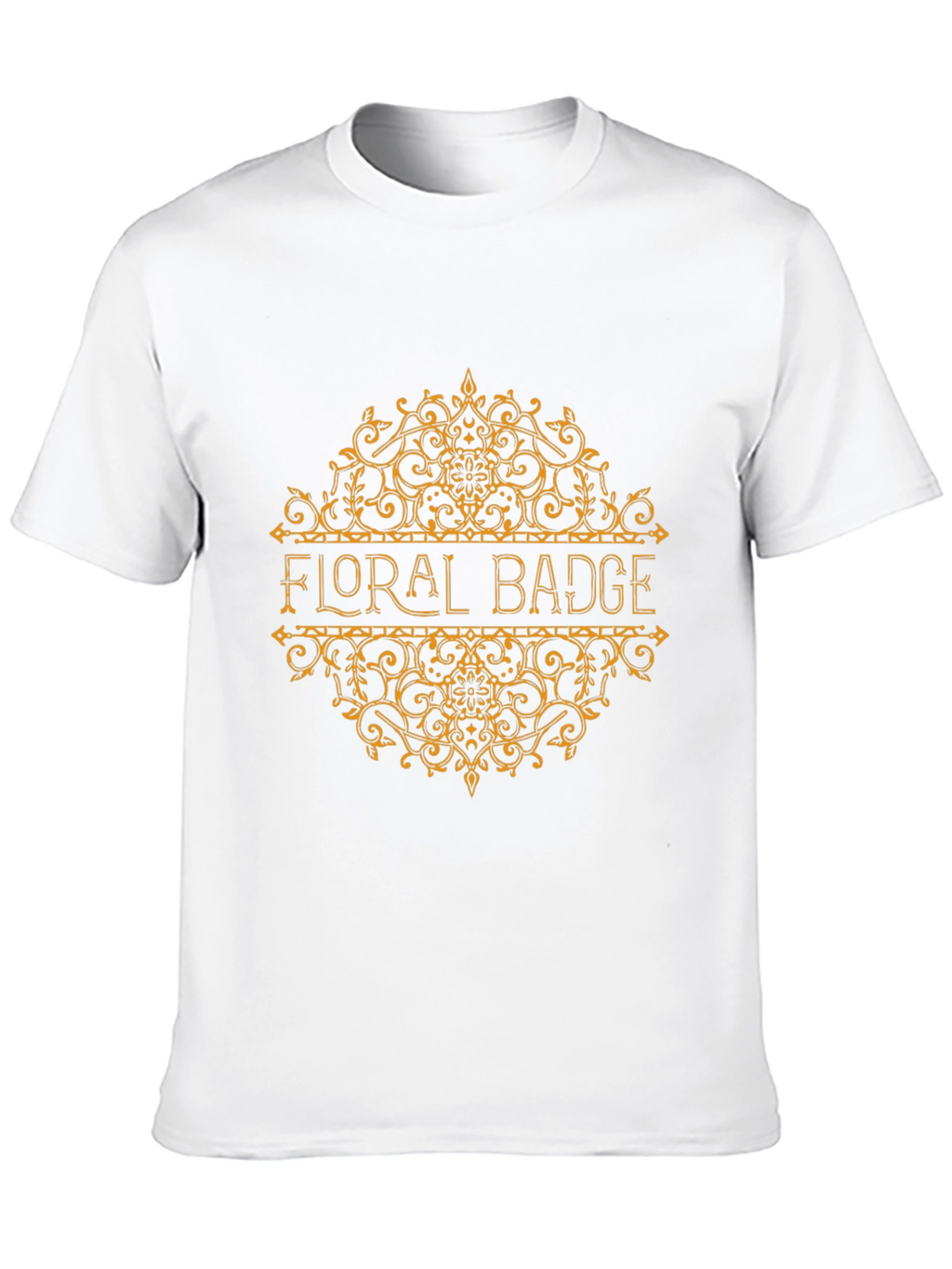 Floral Badge Graphic T-Shirt - Black