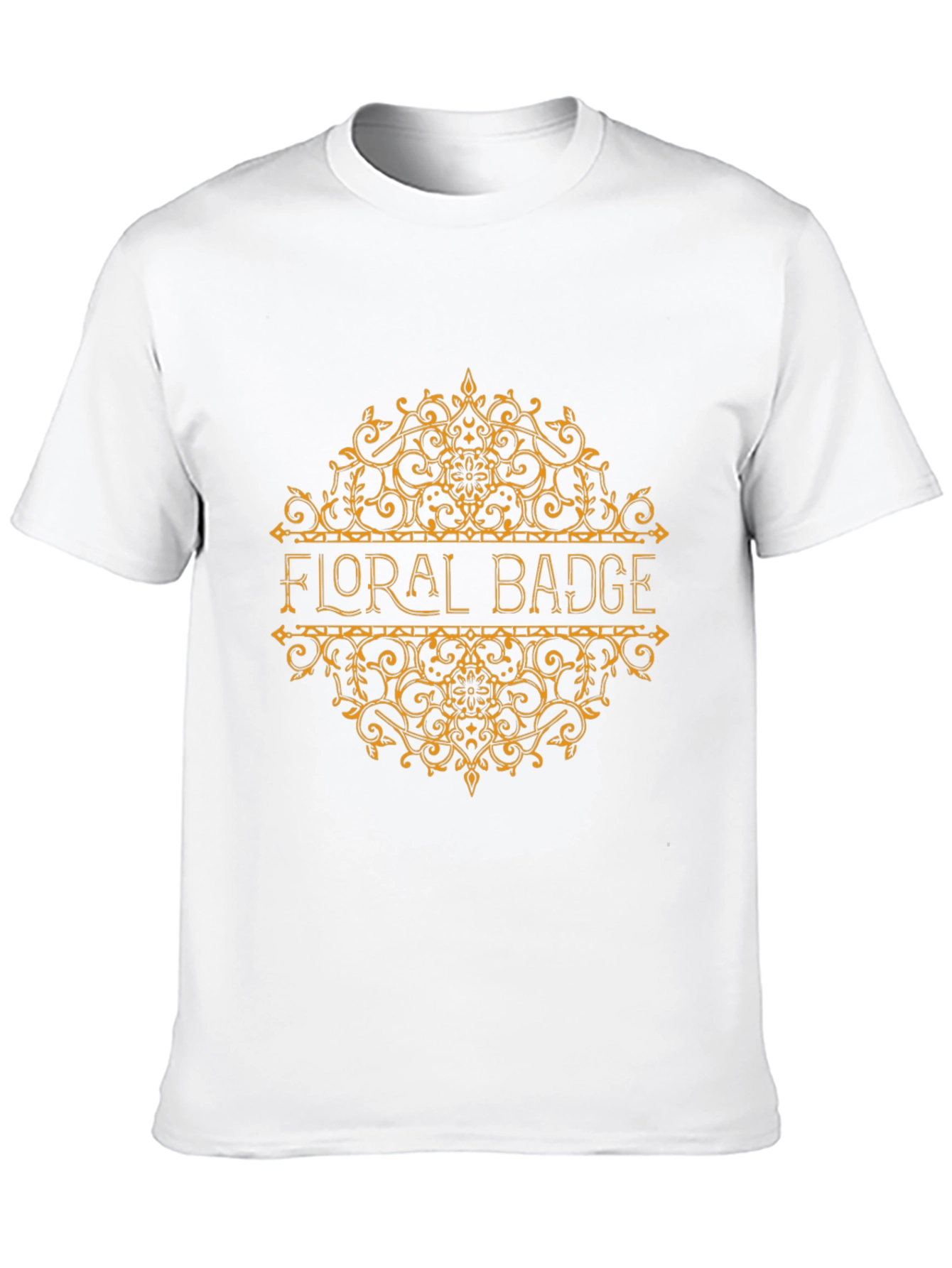 Floral Badge Graphic T-Shirt - Black