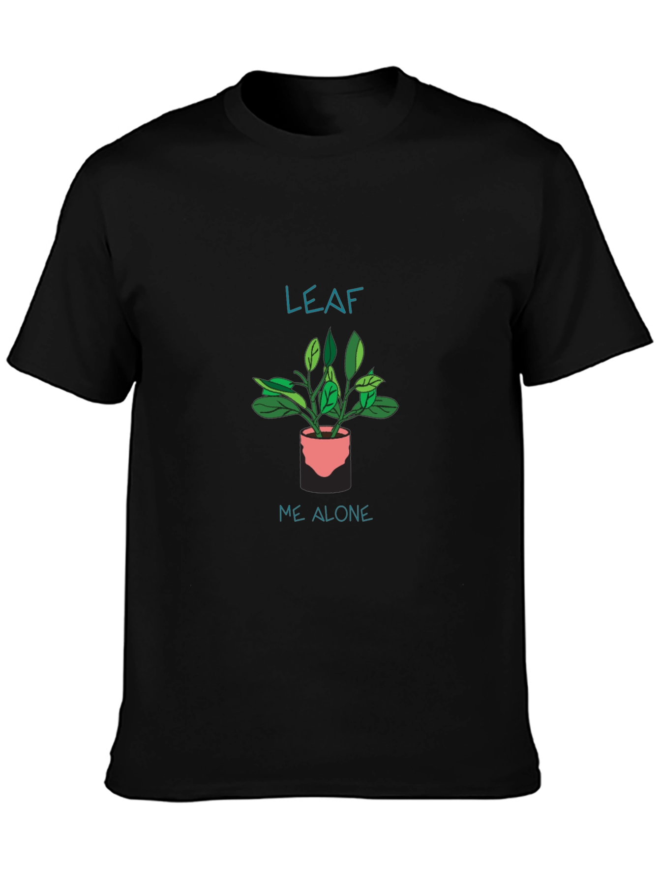 Leaf Me Alone Black T-Shirt