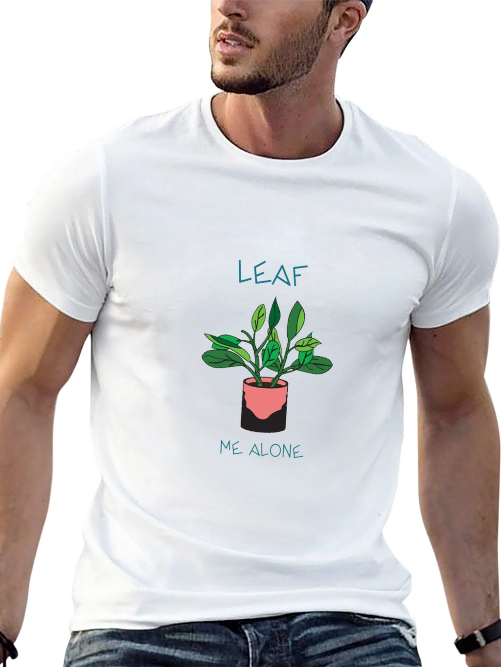 Leaf Me Alone Black T-Shirt