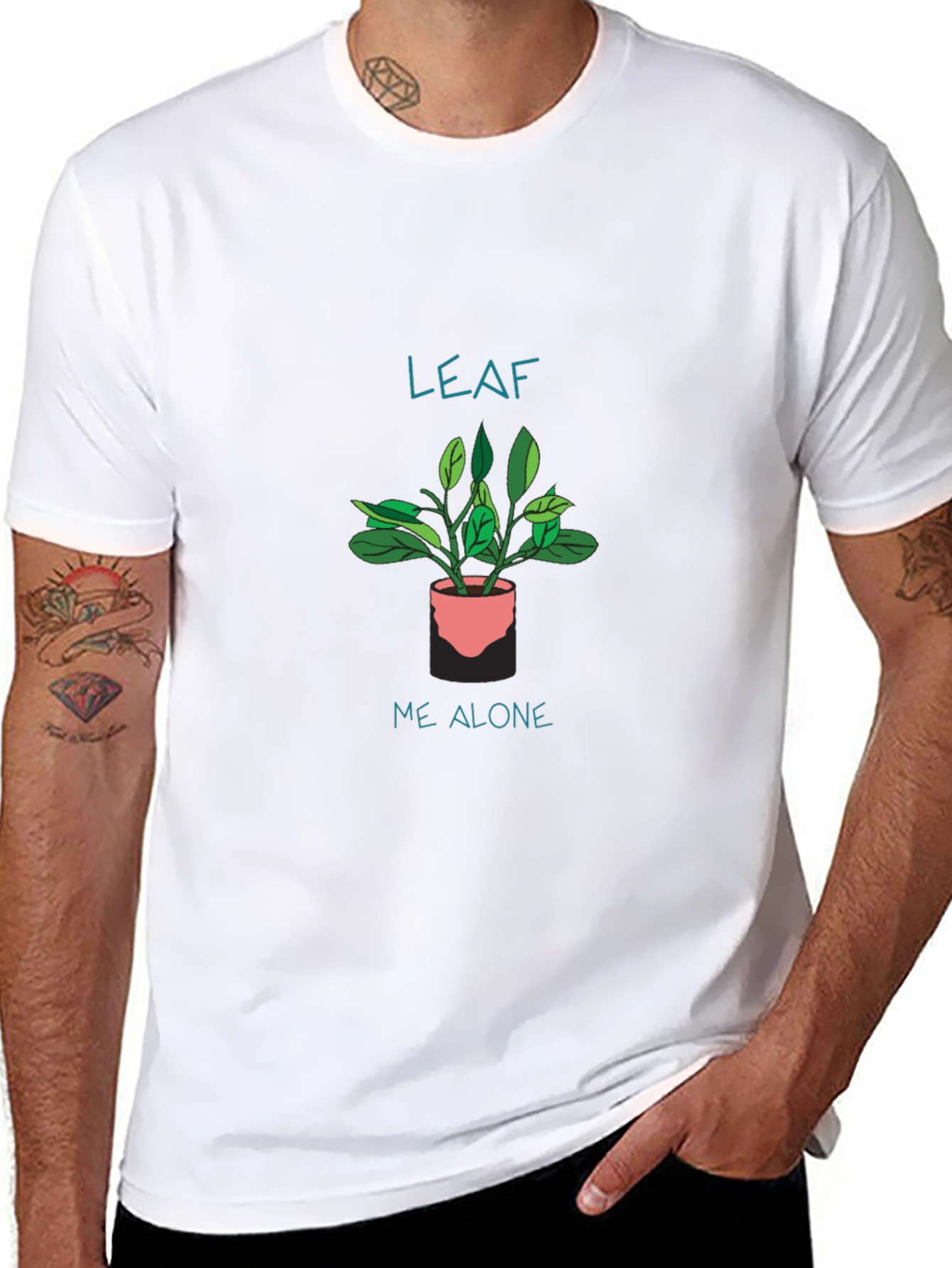 Leaf Me Alone Black T-Shirt