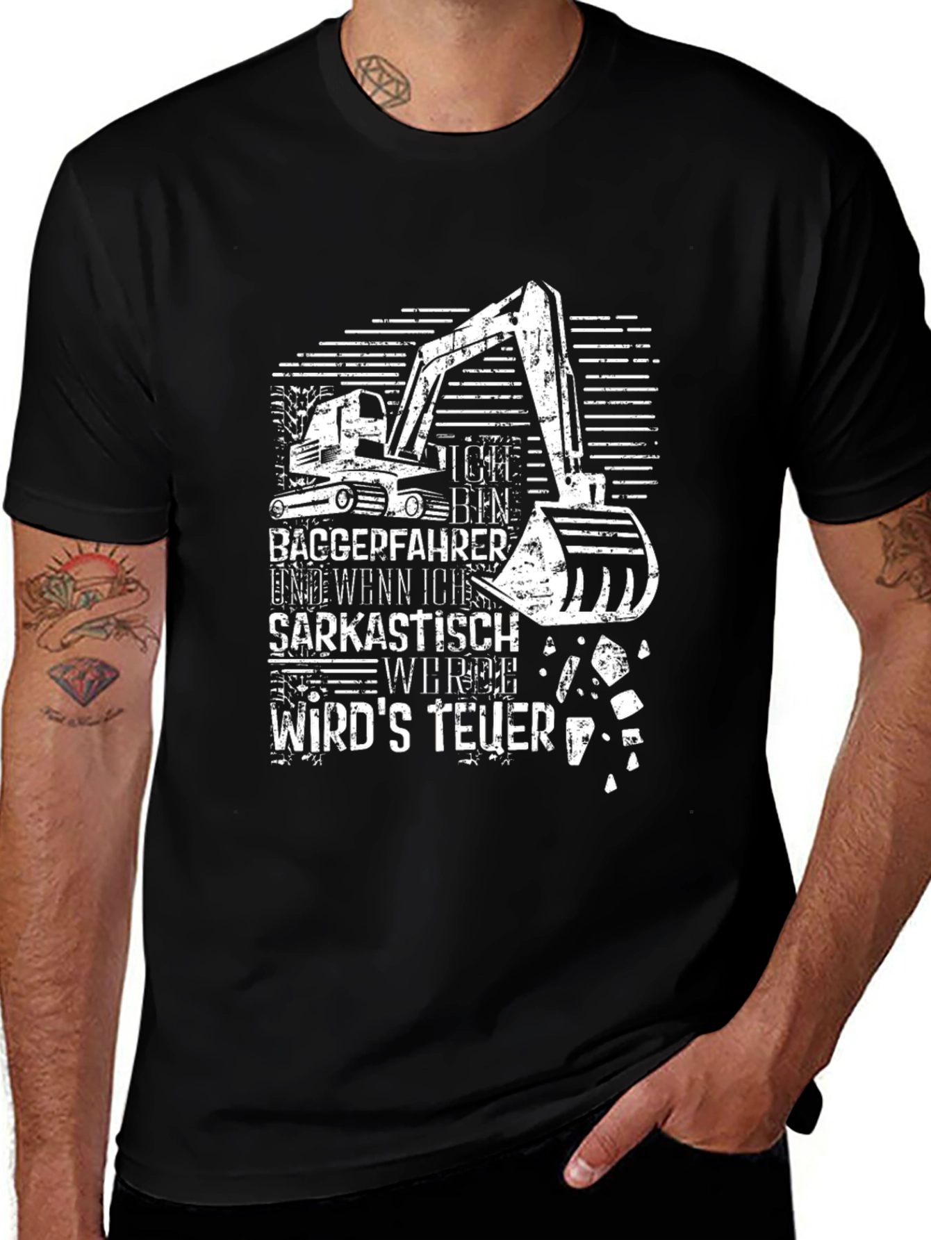 Funny German Excavator Driver Sarcastic T-Shirt