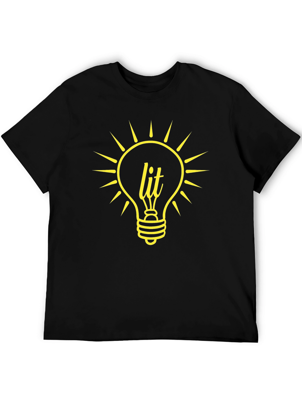 Lit Bulb Graphic T-Shirt - Trendy Black Tee