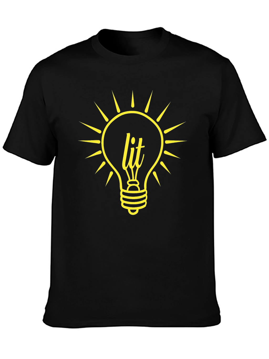 Lit Bulb Graphic T-Shirt - Trendy Black Tee