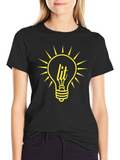 Lit Bulb Graphic T-Shirt - Trendy Black Tee