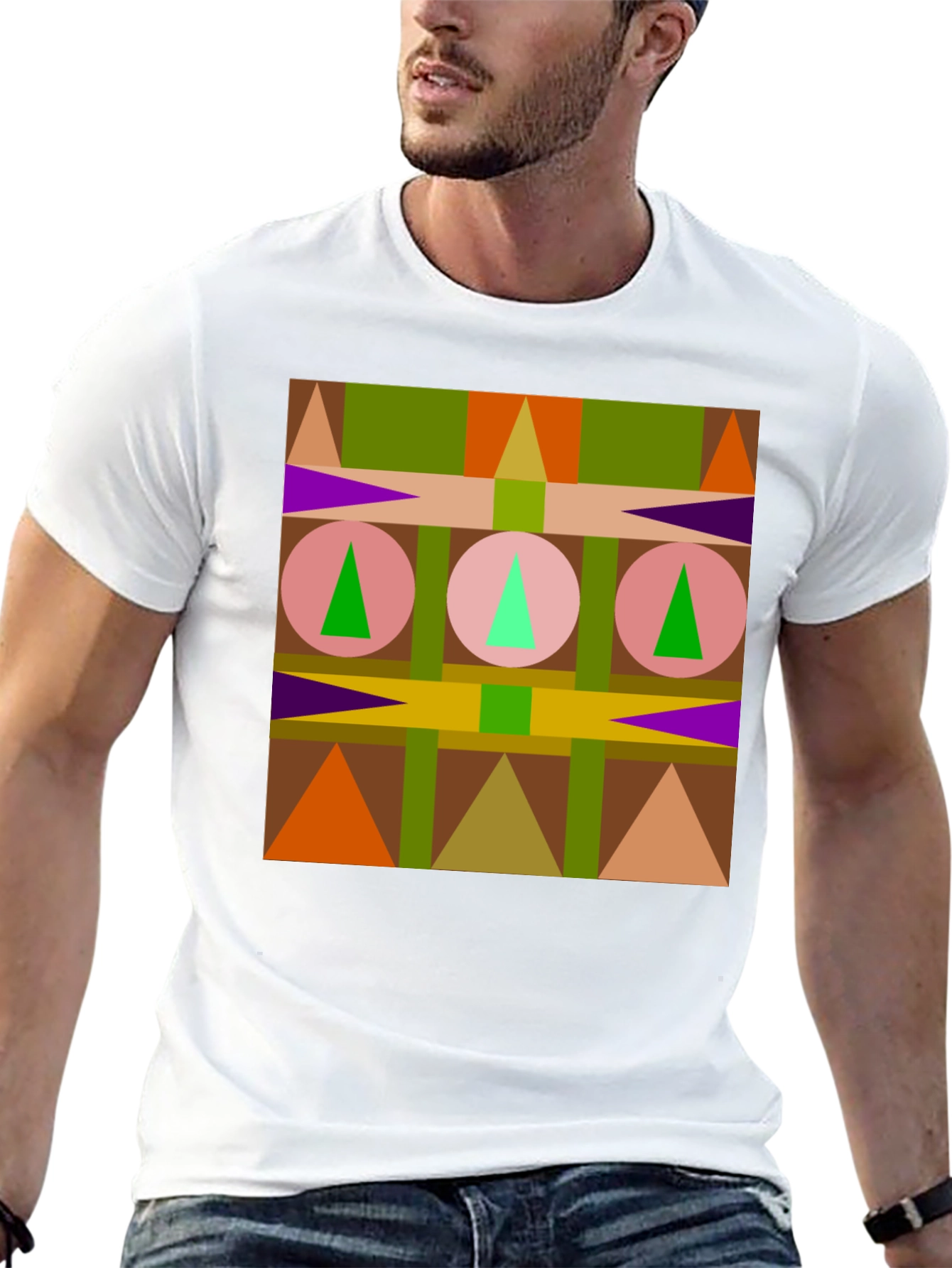 Geometric Pattern Black T-Shirt