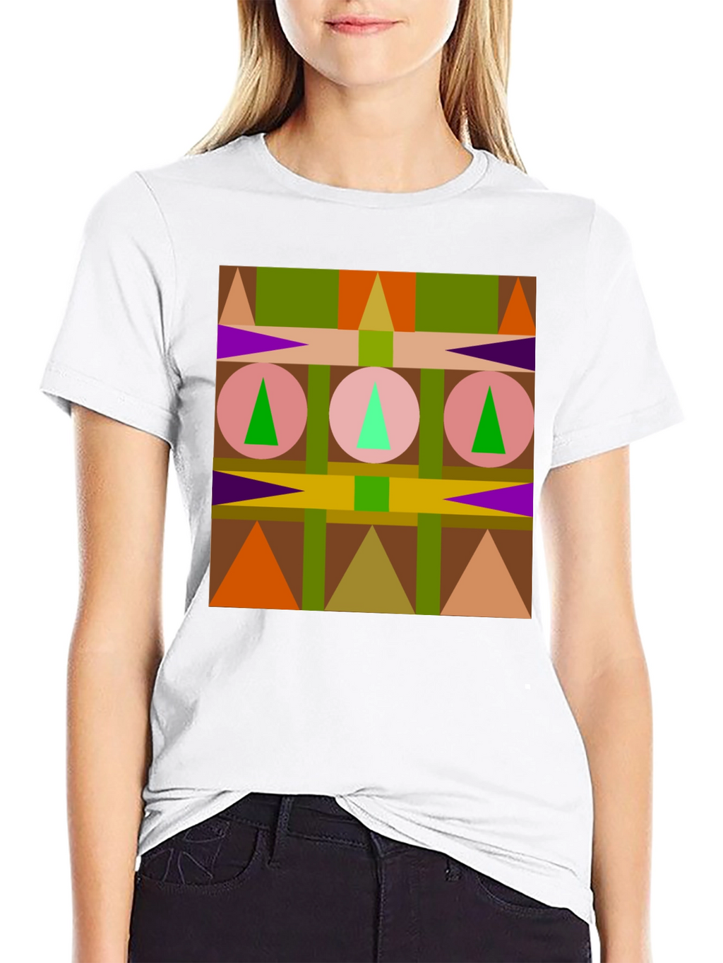 Geometric Pattern Black T-Shirt