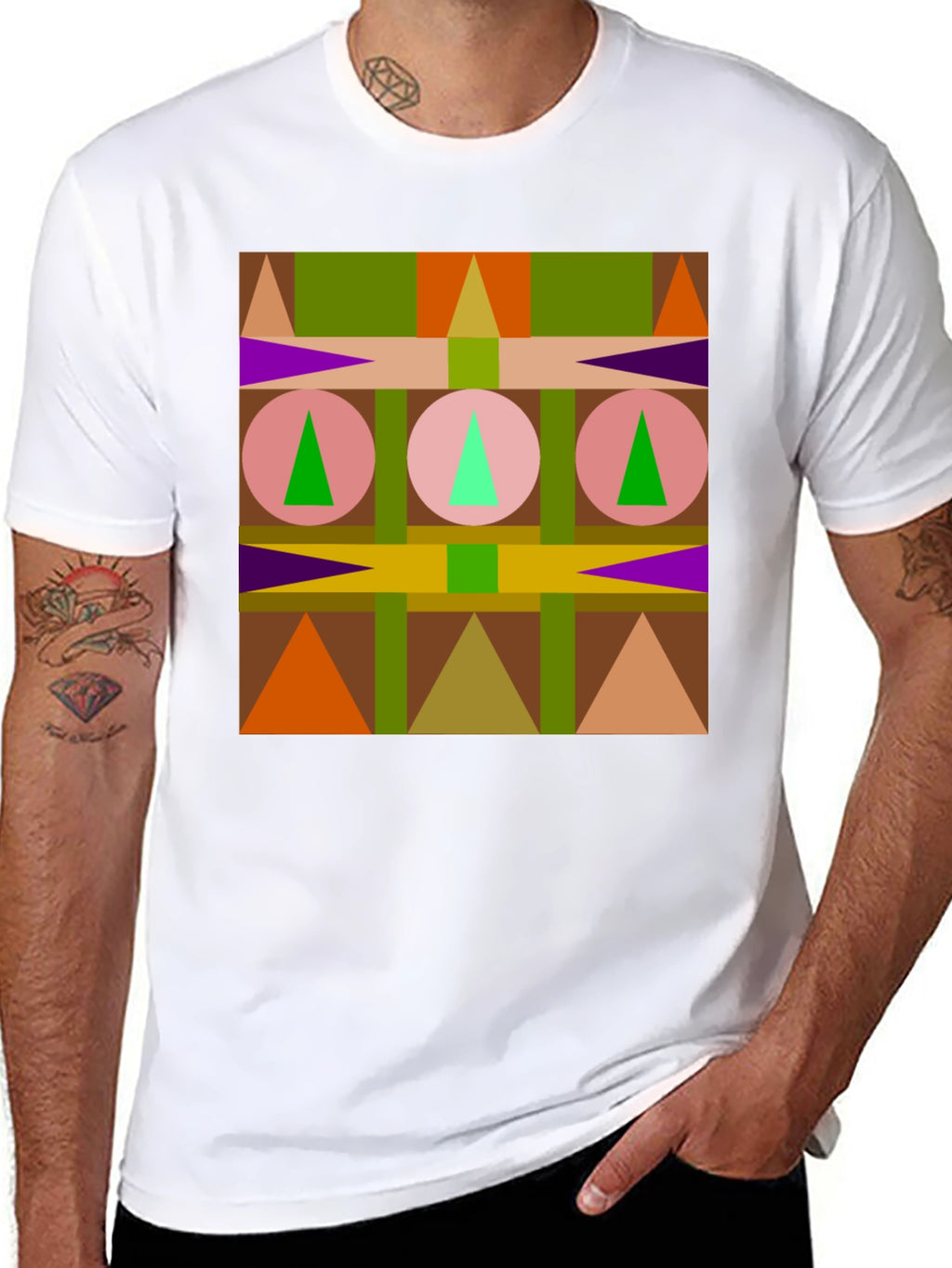 Geometric Pattern Black T-Shirt
