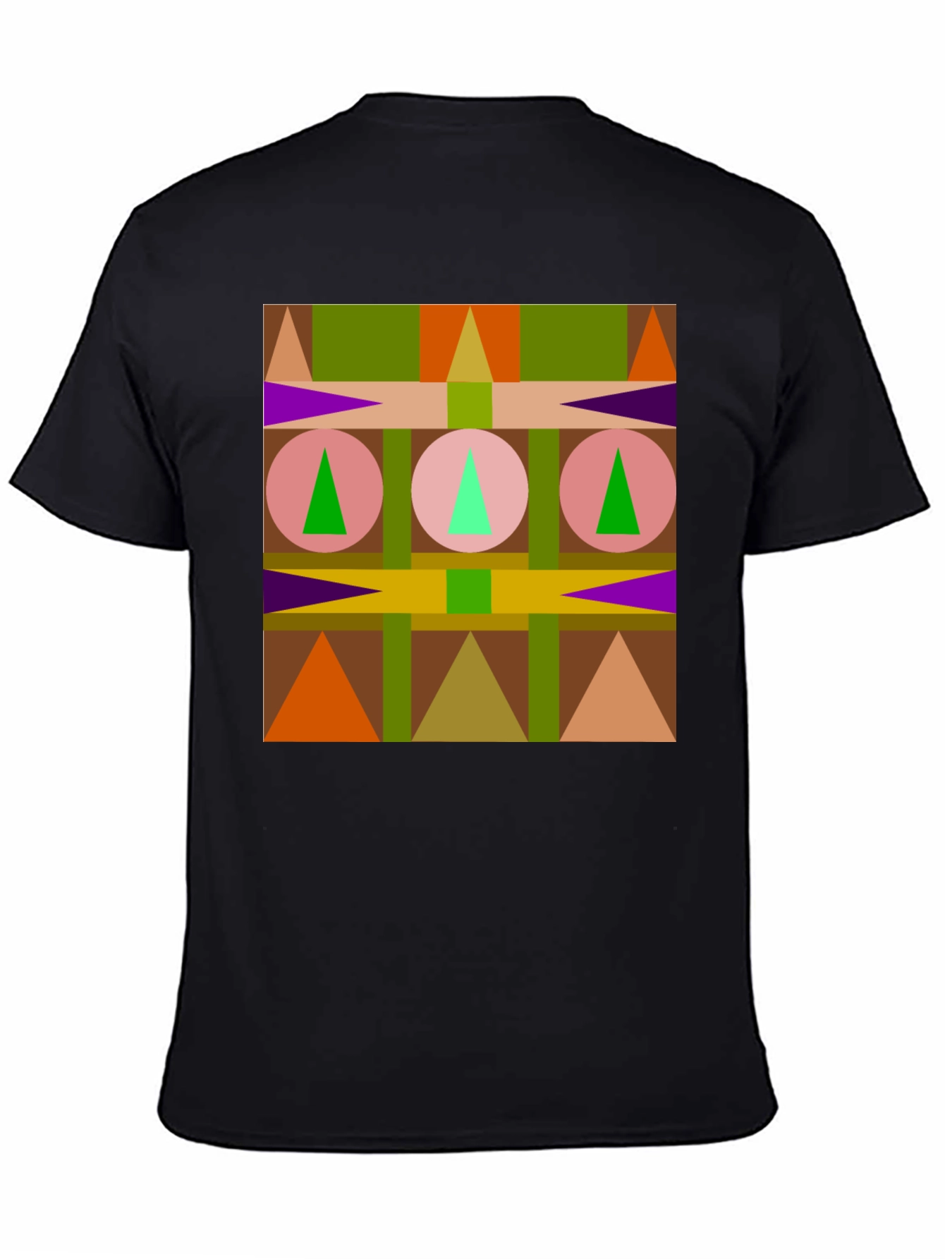 Geometric Pattern Black T-Shirt