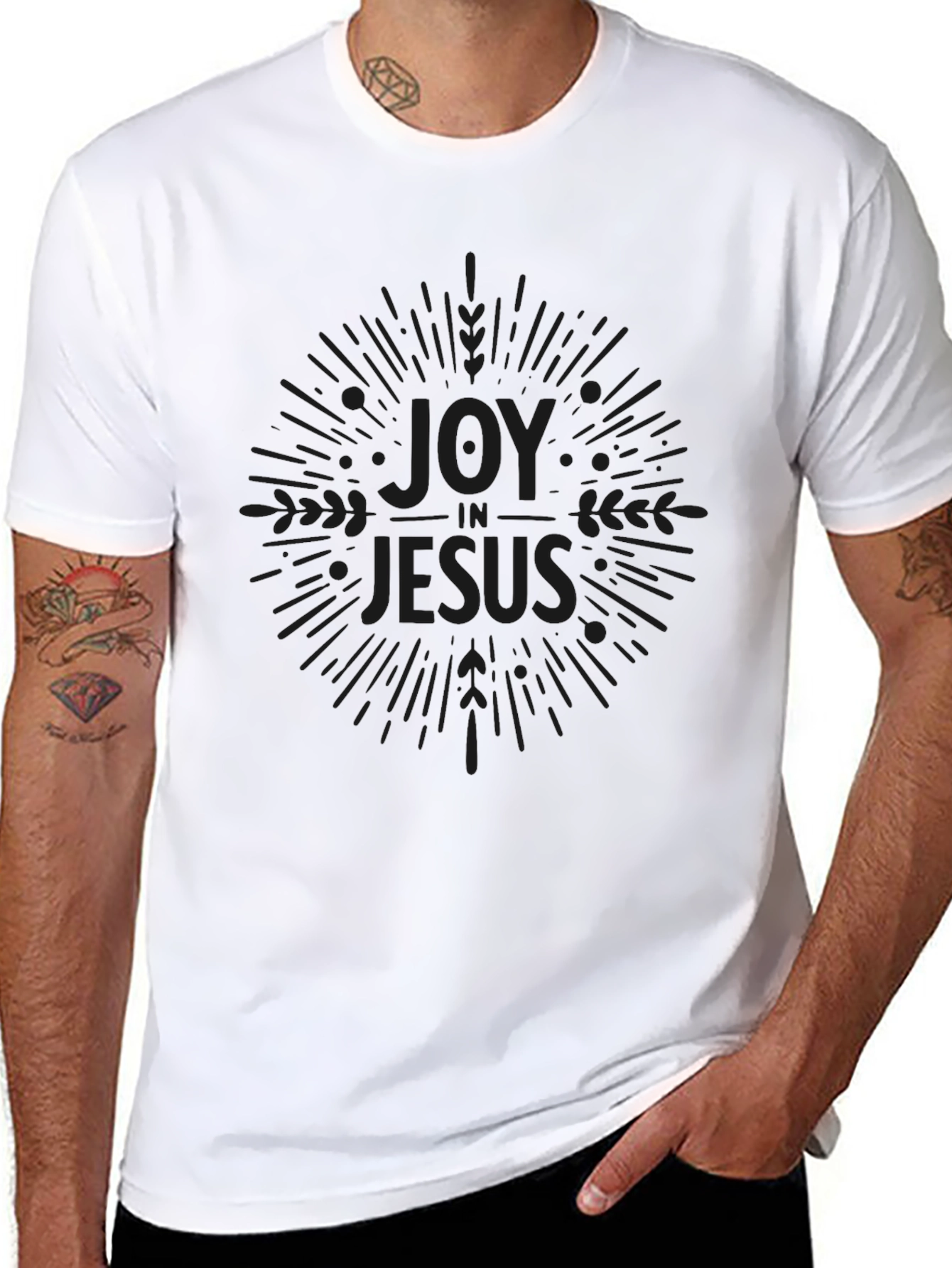 Joy in Jesus Black Tee - Christian Apparel