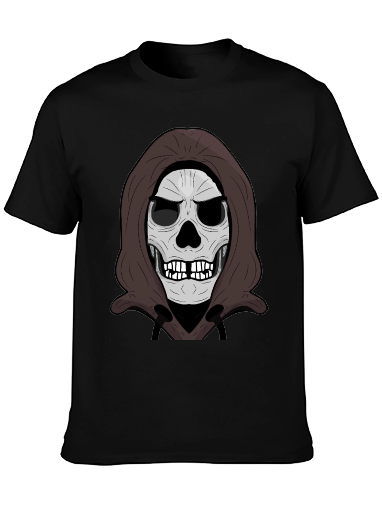 Grim Reaper Skull Graphic Black T-Shirt