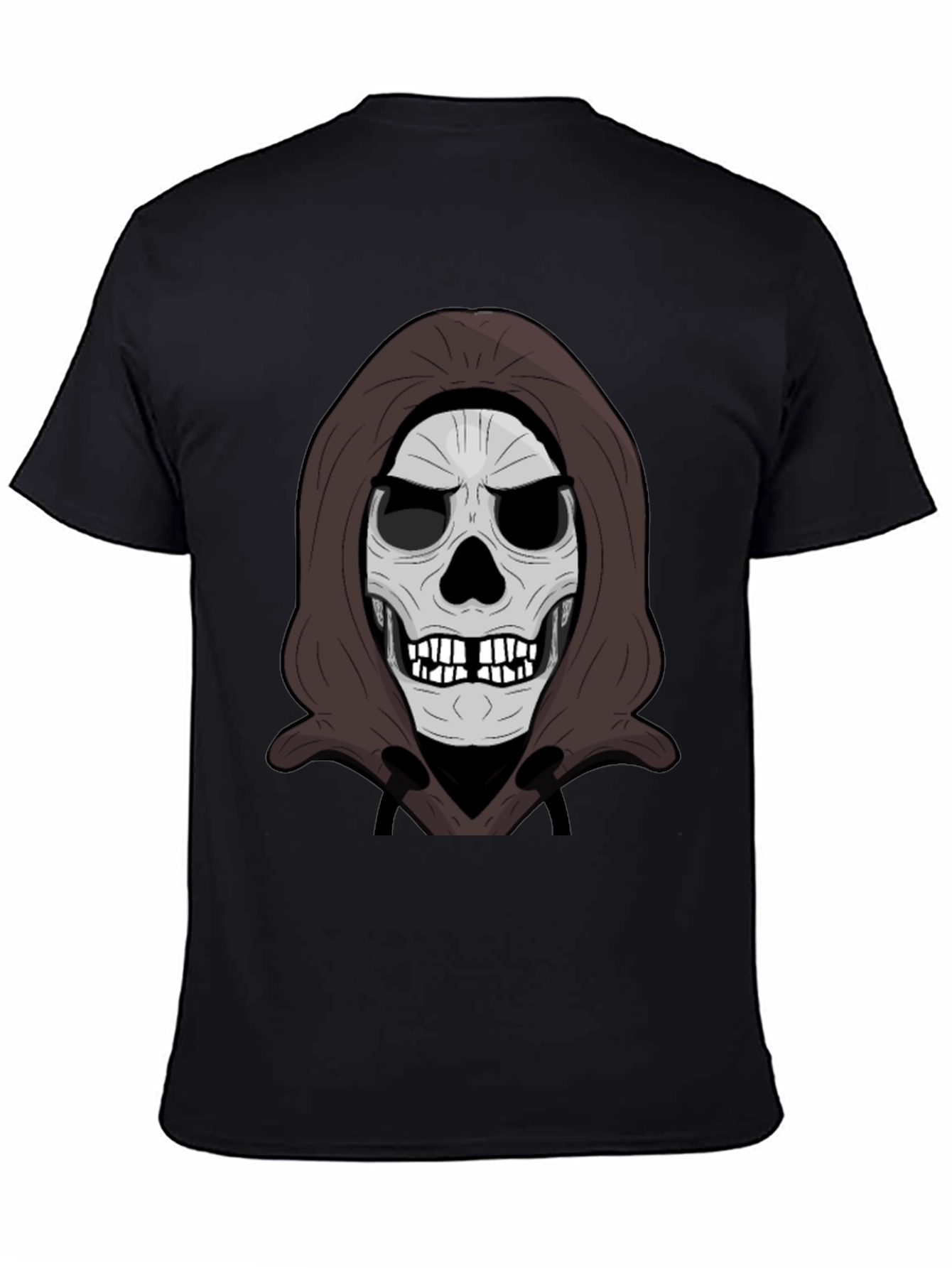 Grim Reaper Skull Graphic Black T-Shirt