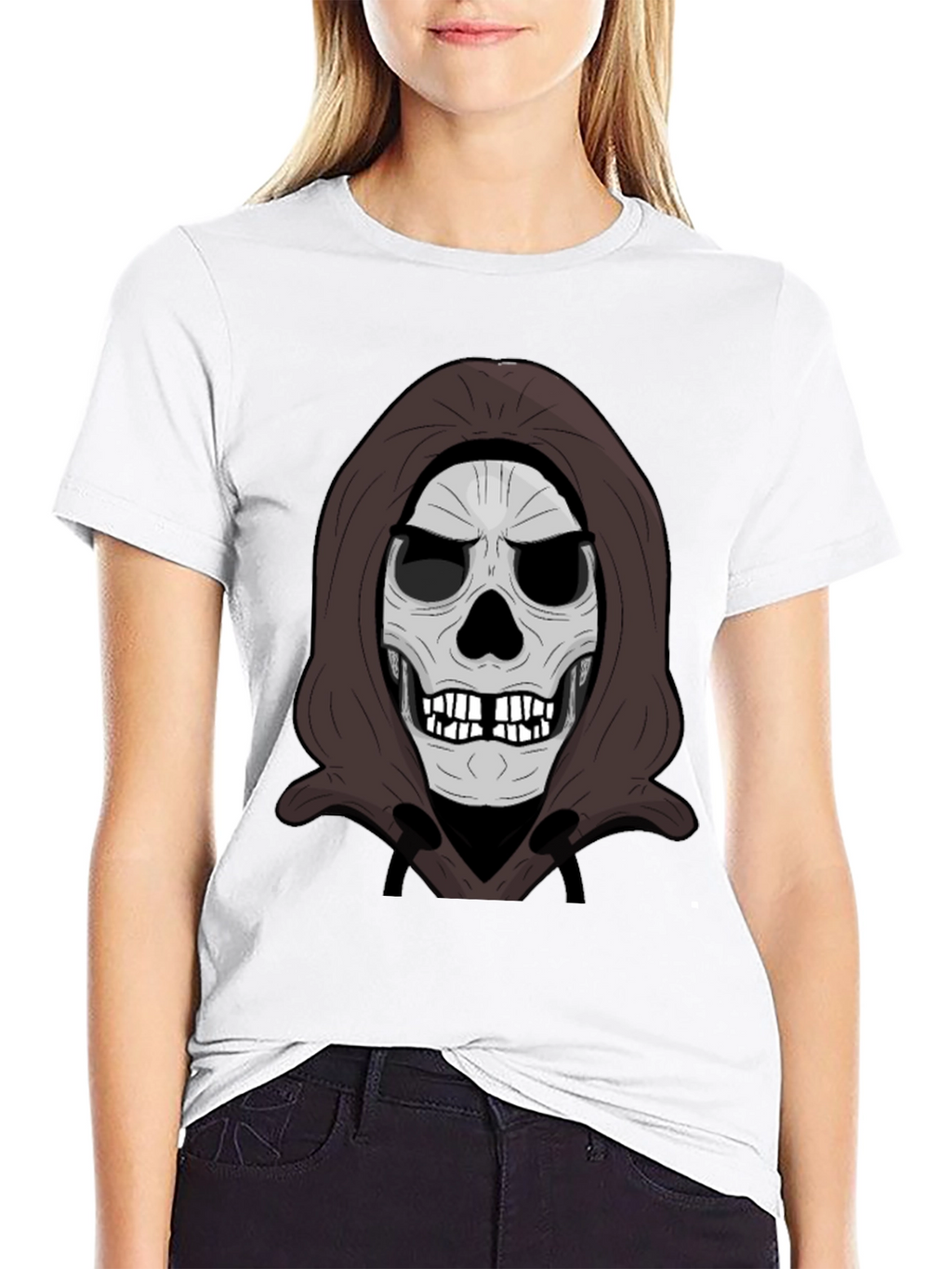 Grim Reaper Skull Graphic Black T-Shirt