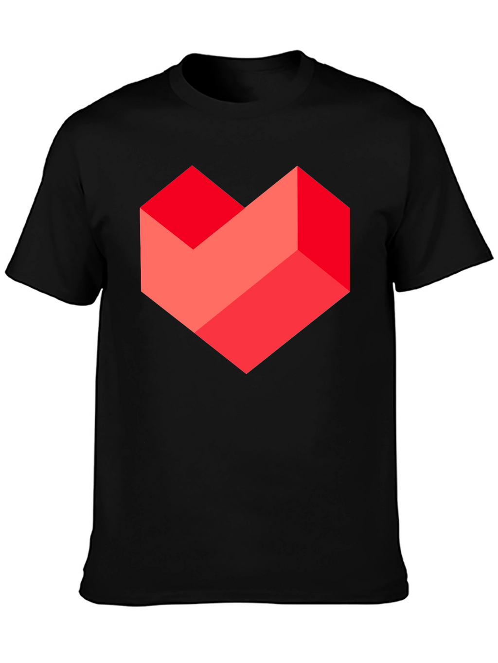 Geometric Heart Graphic Tee - Stylish Mens Black T-Shirt