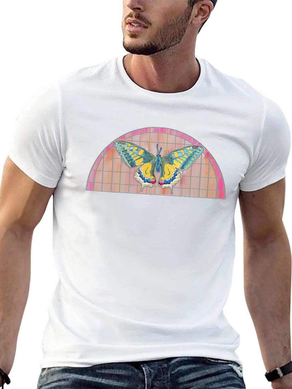 Butterfly Stained Glass Graphic T-Shirt