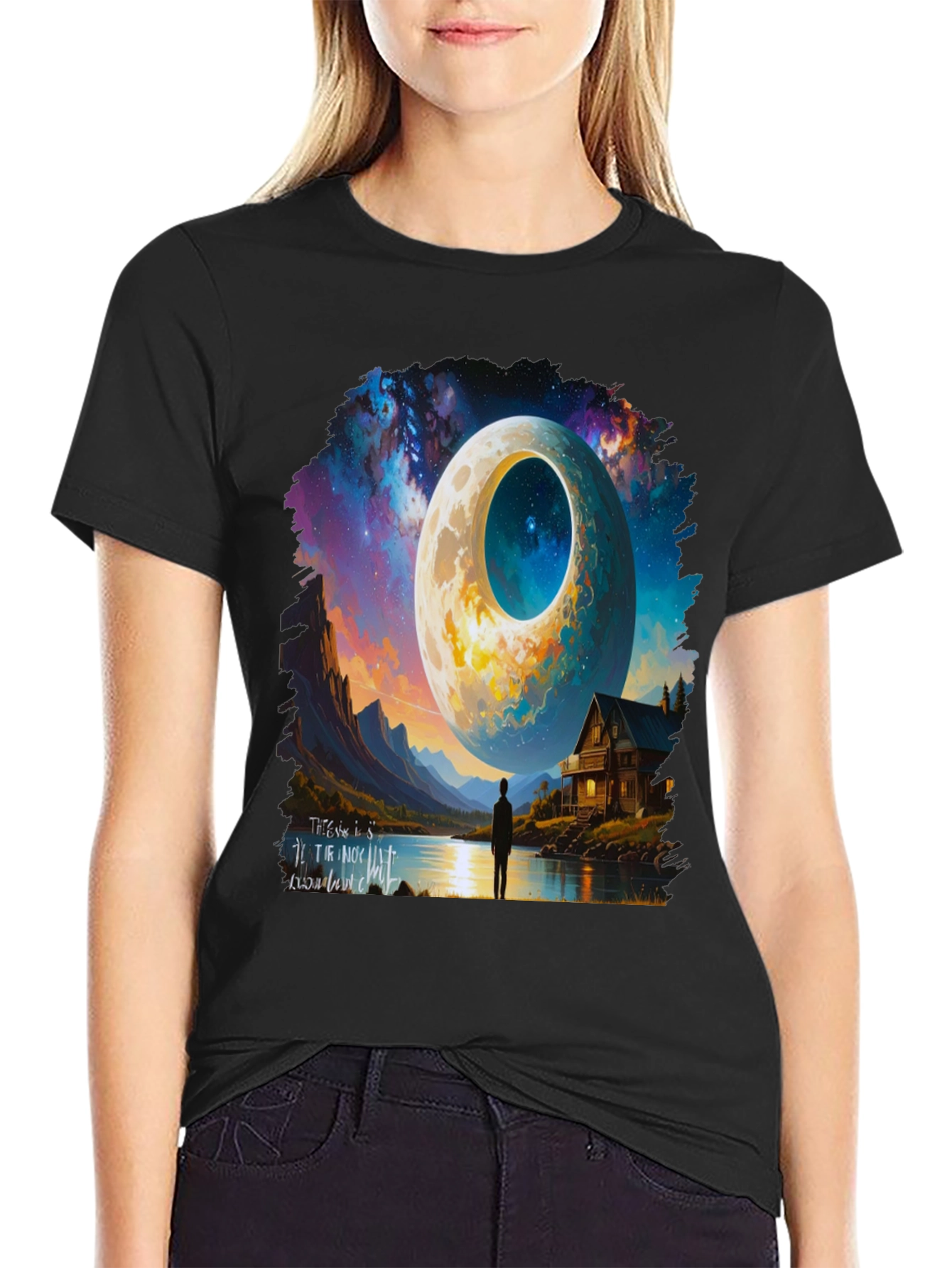 Surreal Moonscape Graphic Tee - Unique Design