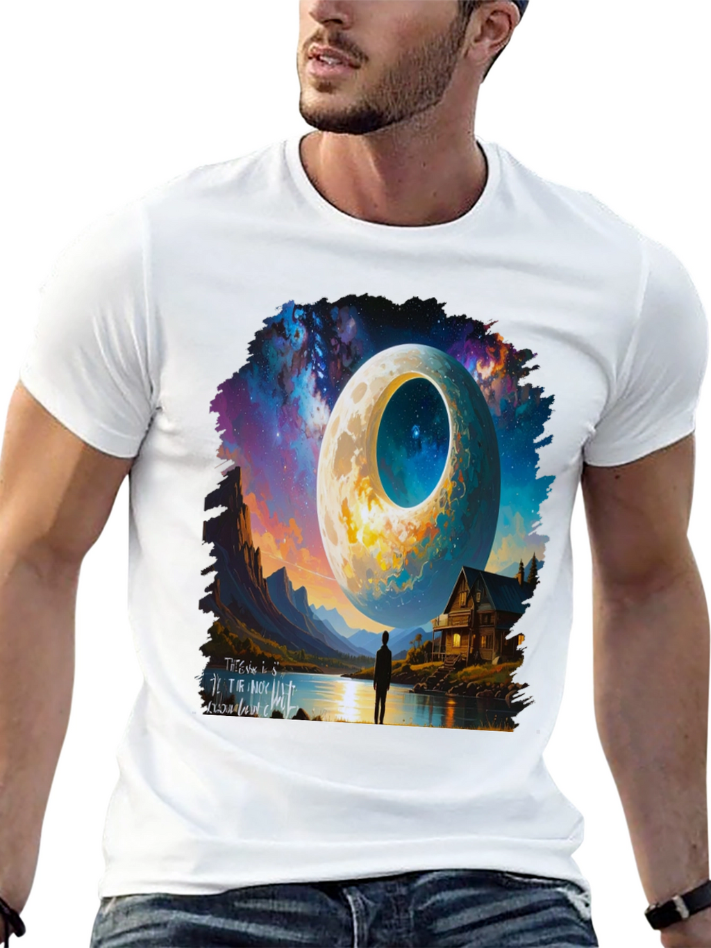 Surreal Moonscape Graphic Tee - Unique Design