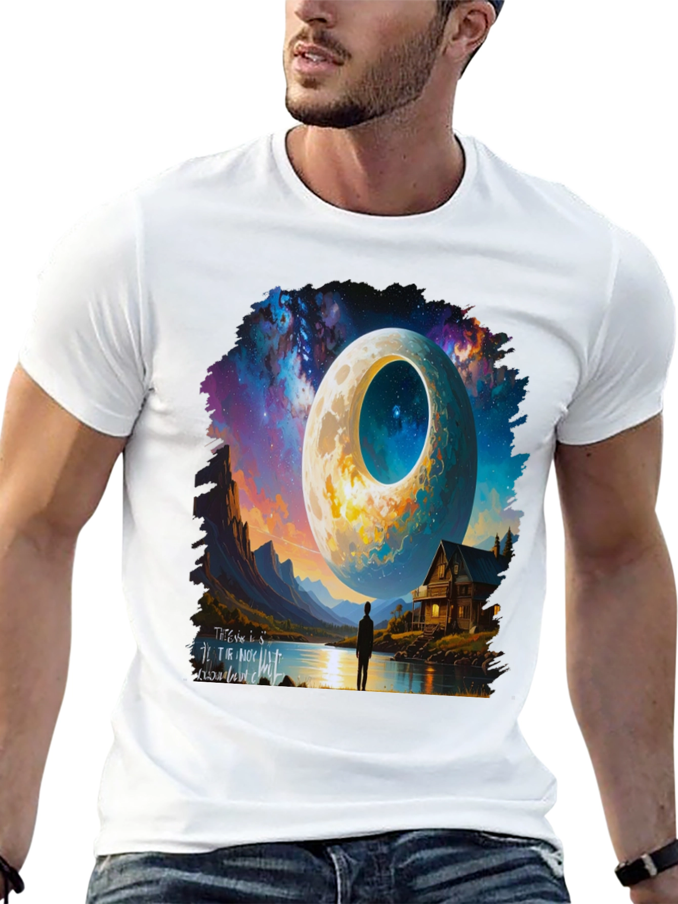 Surreal Moonscape Graphic Tee - Unique Design