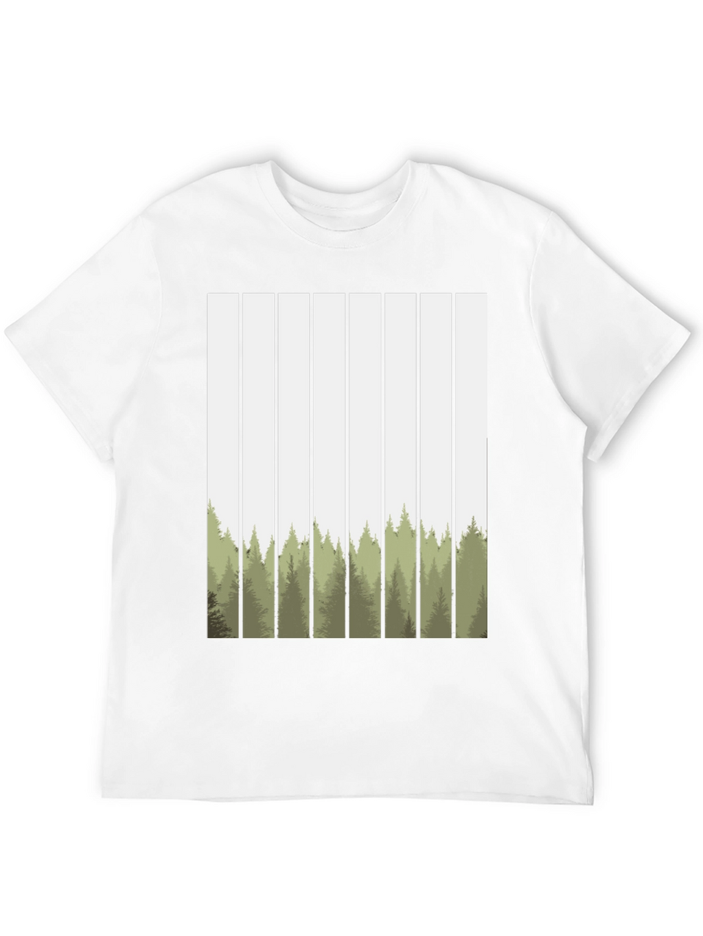 Forest Stripes Graphic Tee - Nature Inspired Design