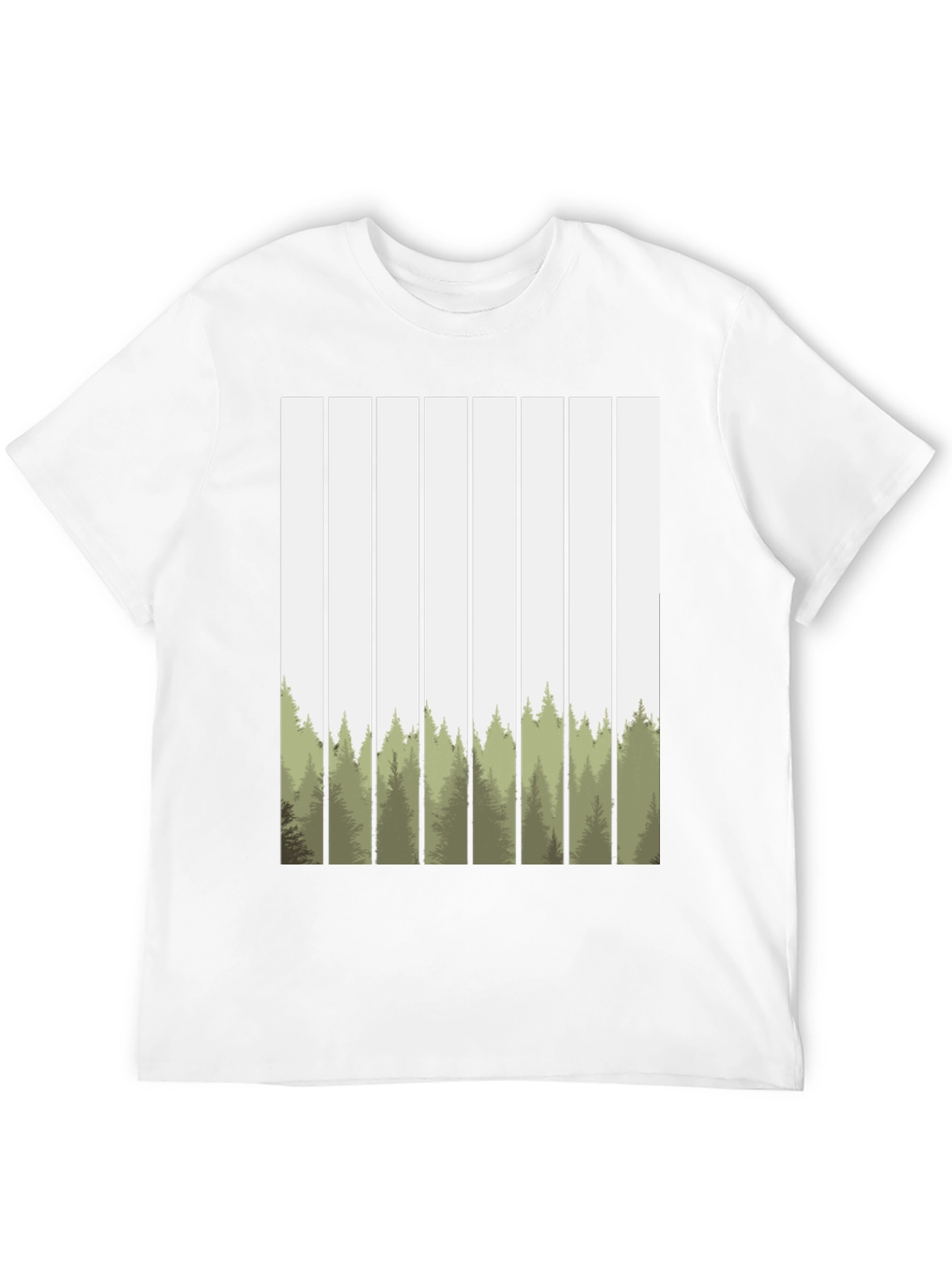 Forest Stripes Graphic Tee - Nature Inspired Design