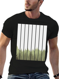 Forest Stripes Graphic Tee - Nature Inspired Design