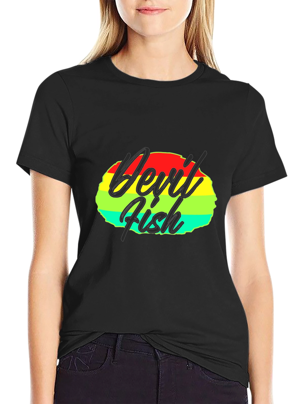 Devil Fish Graphic Tee - Retro Design