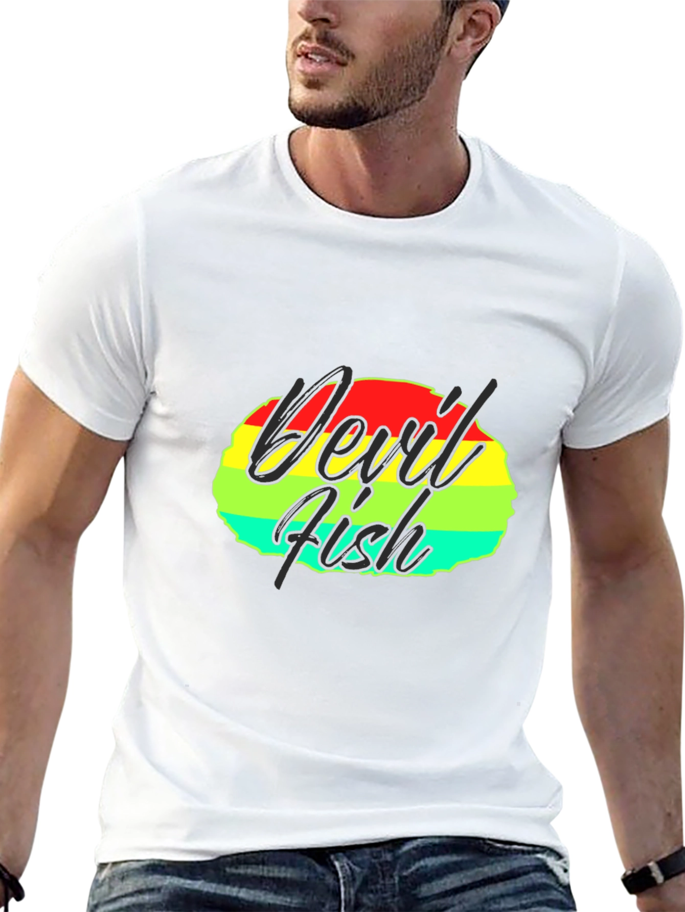 Devil Fish Graphic Tee - Retro Design