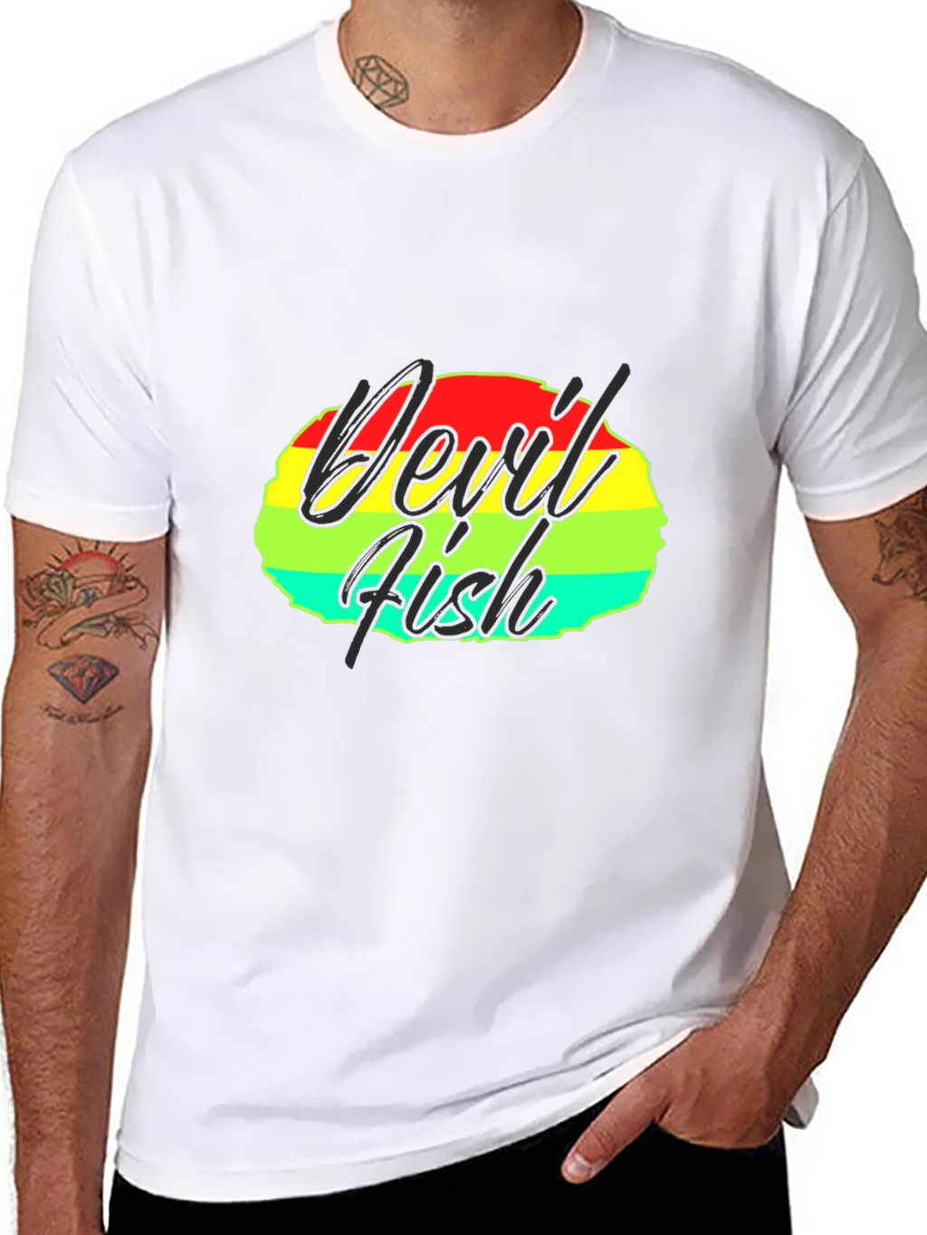 Devil Fish Graphic Tee - Retro Design