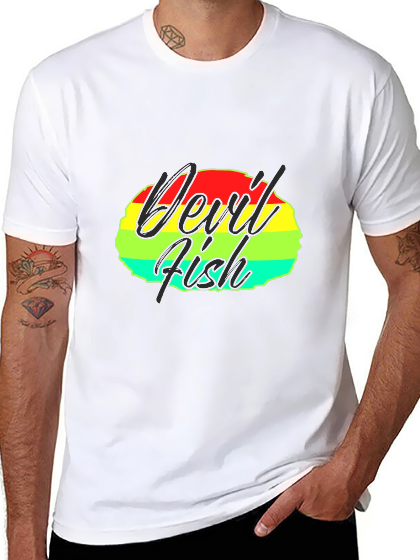 Devil Fish Graphic Tee - Retro Design