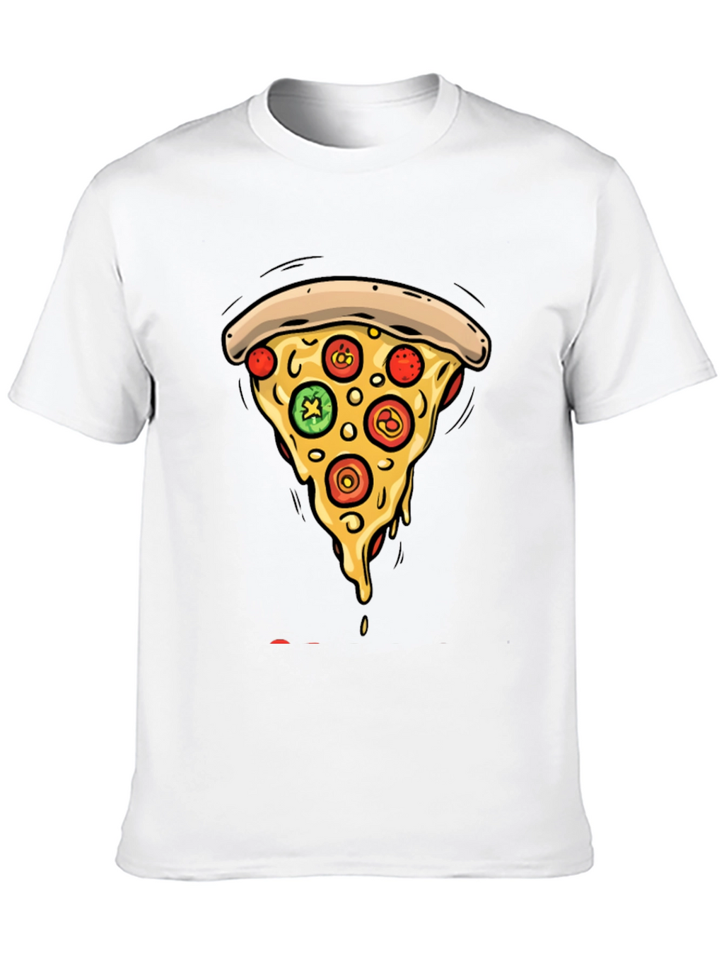 Pizza Slice Graphic Tee - Casual Black T-Shirt