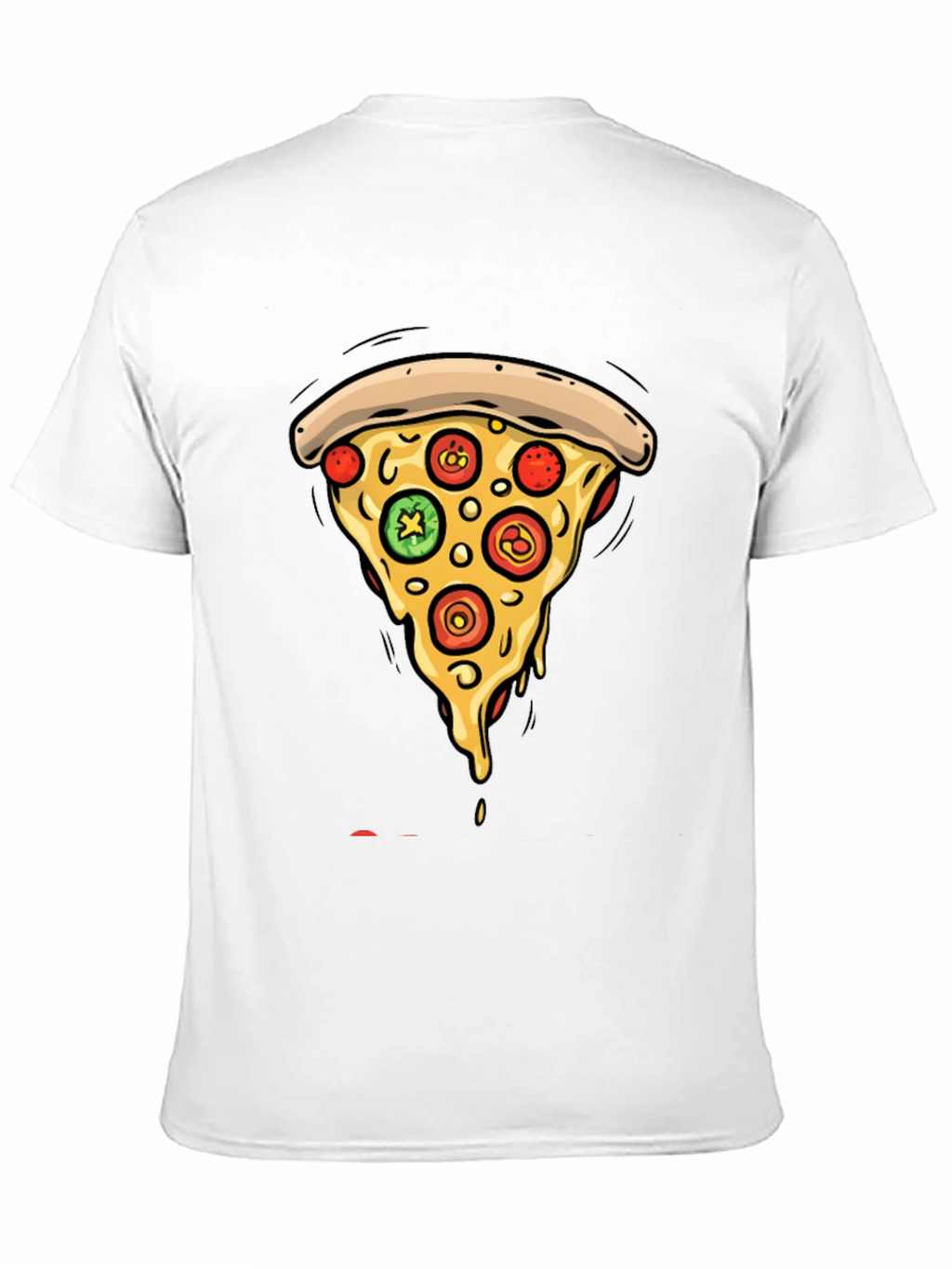 Pizza Slice Graphic Tee - Casual Black T-Shirt
