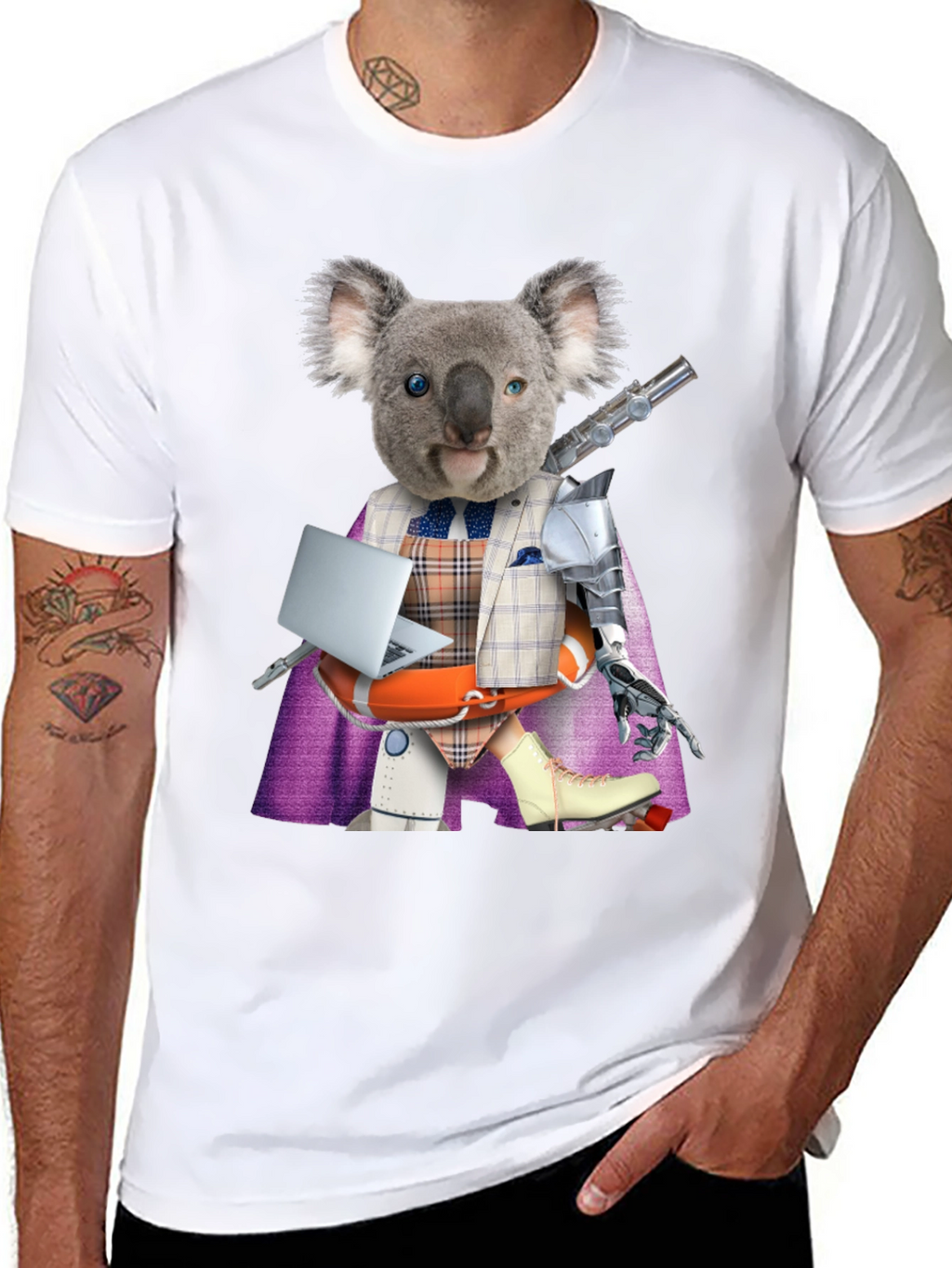 Koala Robot T-Shirt - Unique Graphic Tee