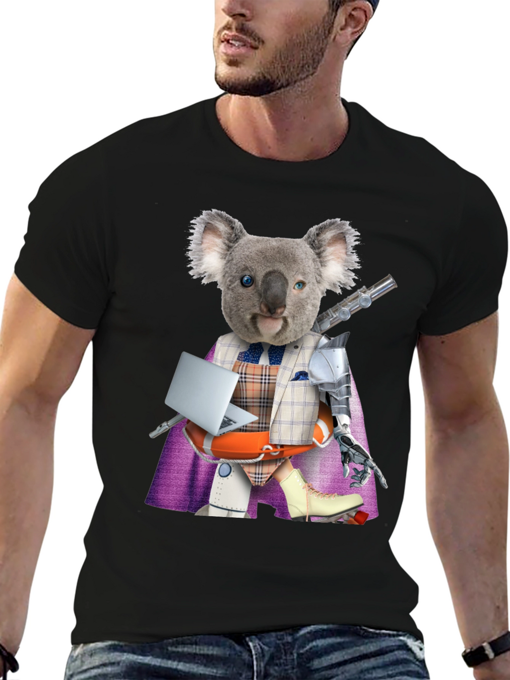 Koala Robot T-Shirt - Unique Graphic Tee