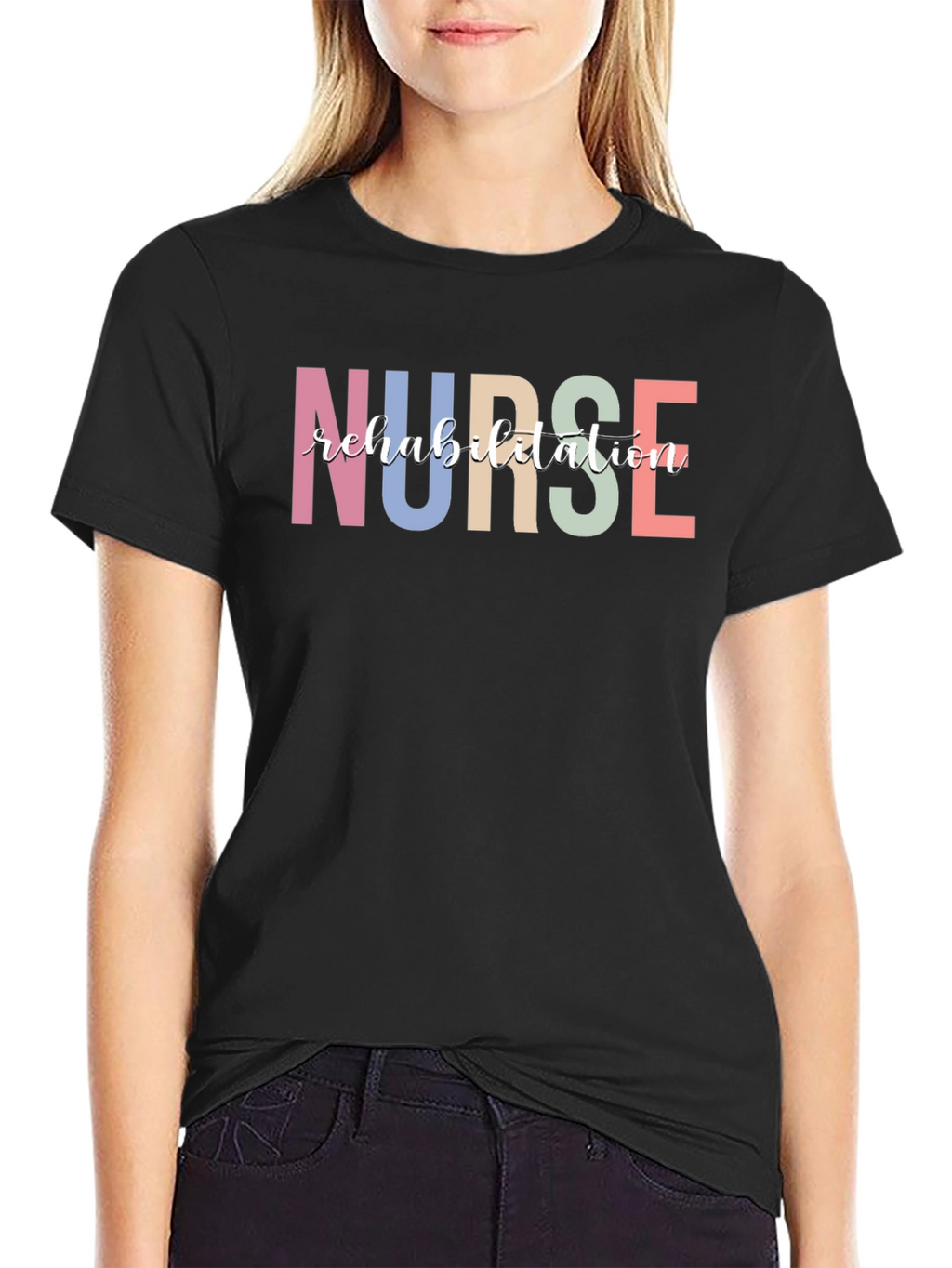 Nurse Rehabilitation Black T-Shirt