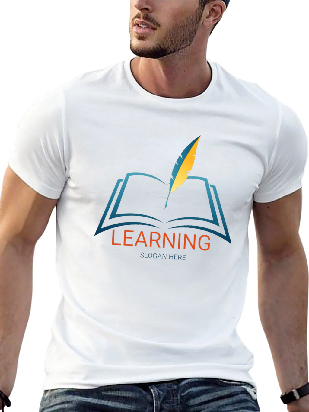 Learning Graphic Print Black T-Shirt