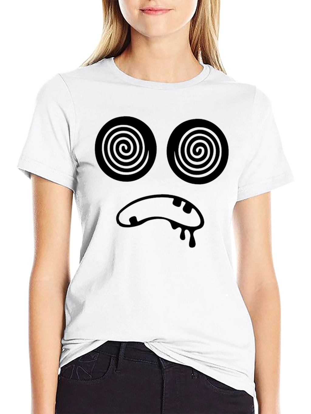 Hypnotic Face Black T-Shirt - Unique Graphic Tee