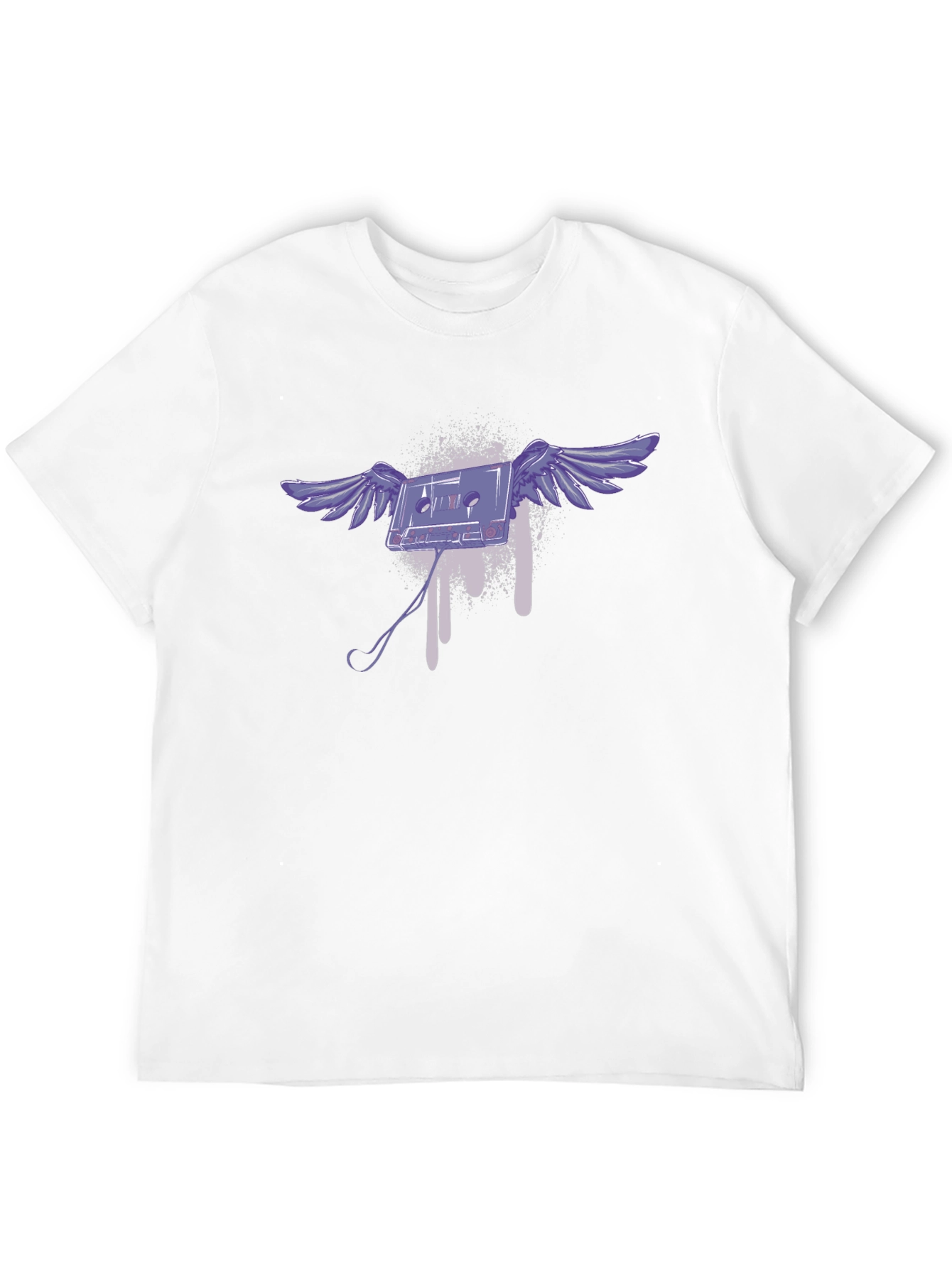 Flying Cassette Tape Graphic T-Shirt - Black