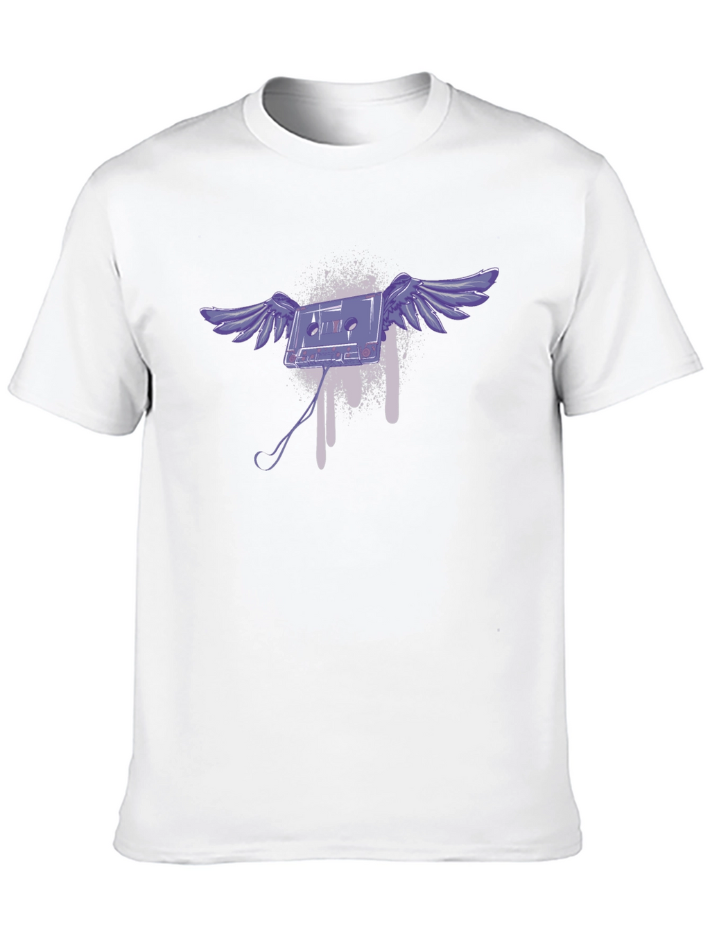 Flying Cassette Tape Graphic T-Shirt - Black