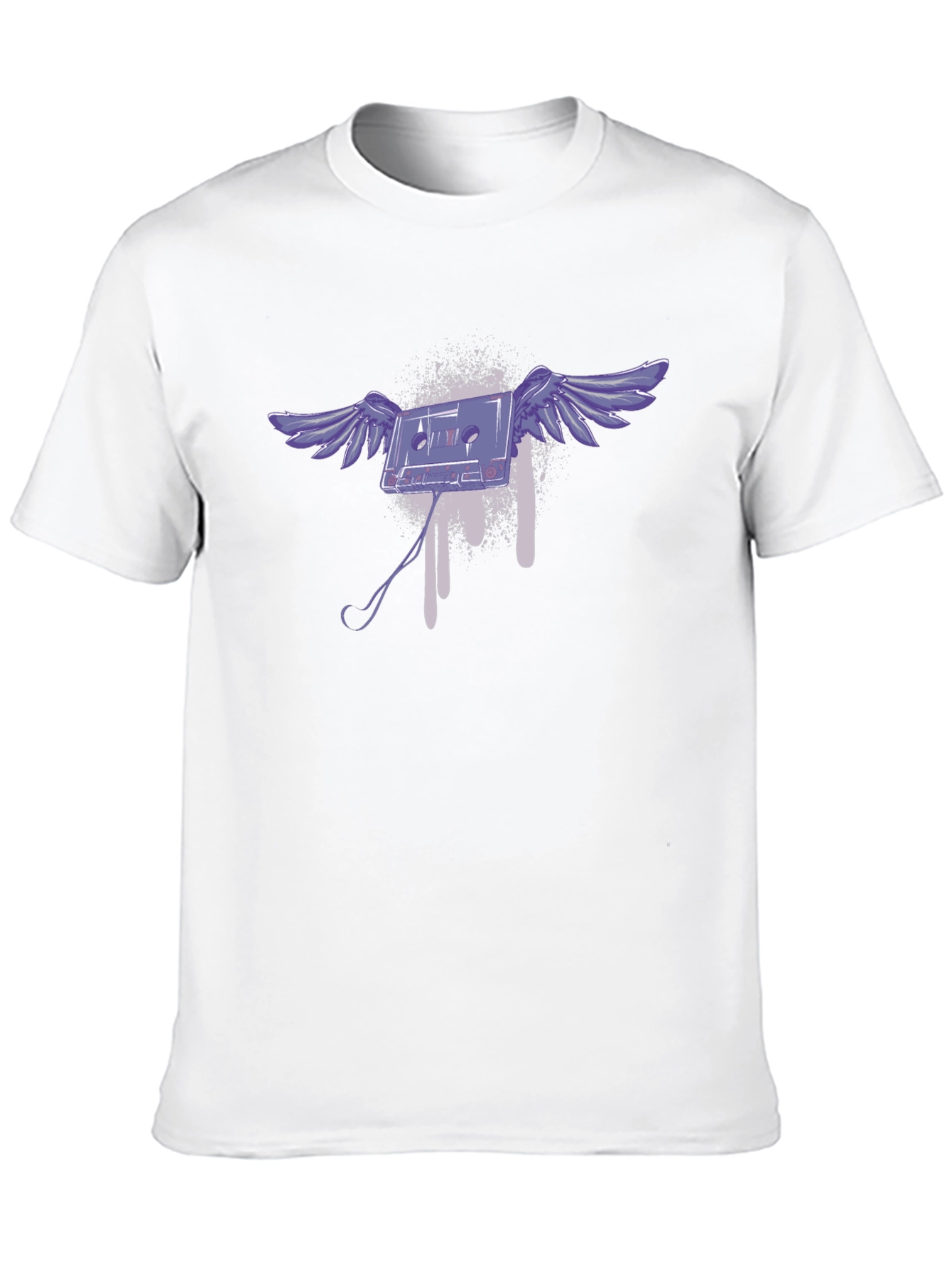 Flying Cassette Tape Graphic T-Shirt - Black