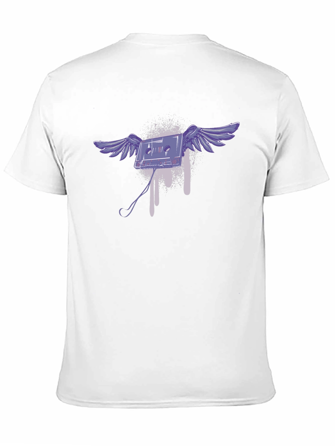 Flying Cassette Tape Graphic T-Shirt - Black