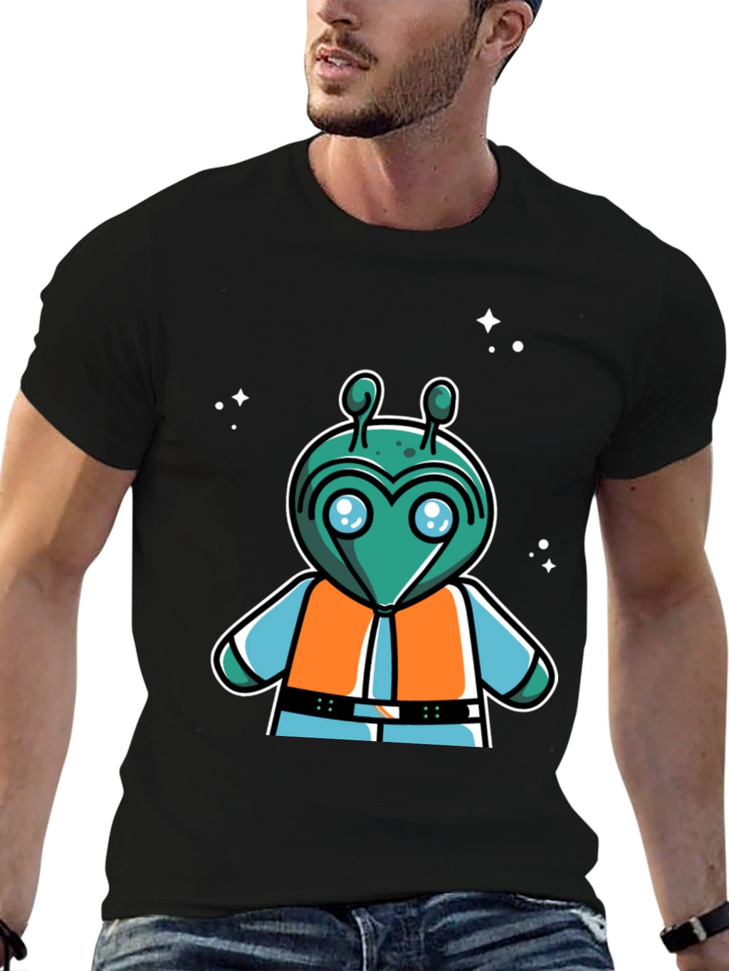 Retro Alien Cartoon Graphic T-Shirt
