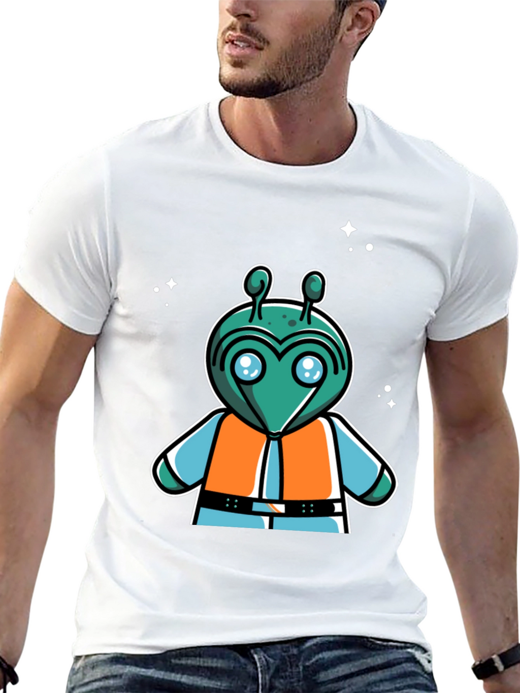 Retro Alien Cartoon Graphic T-Shirt