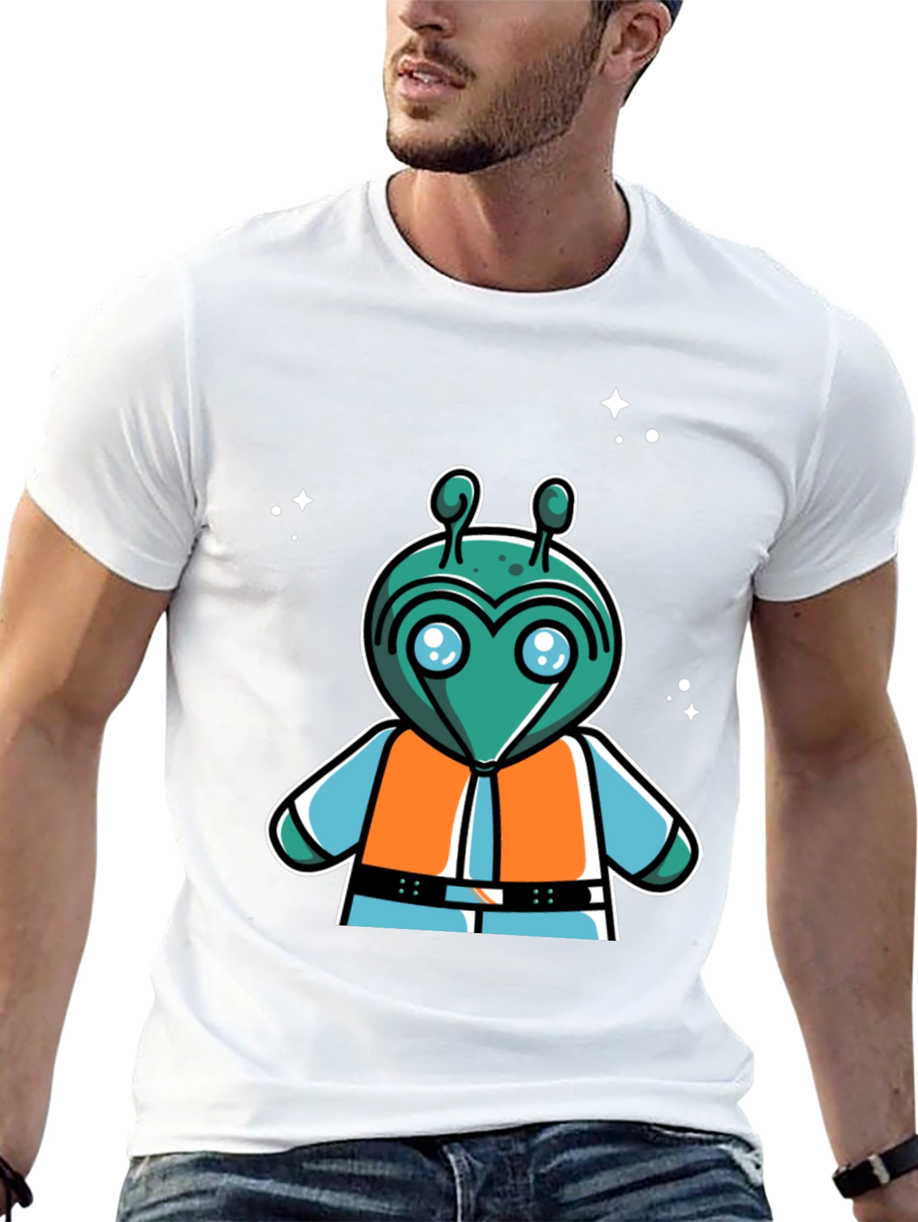 Retro Alien Cartoon Graphic T-Shirt