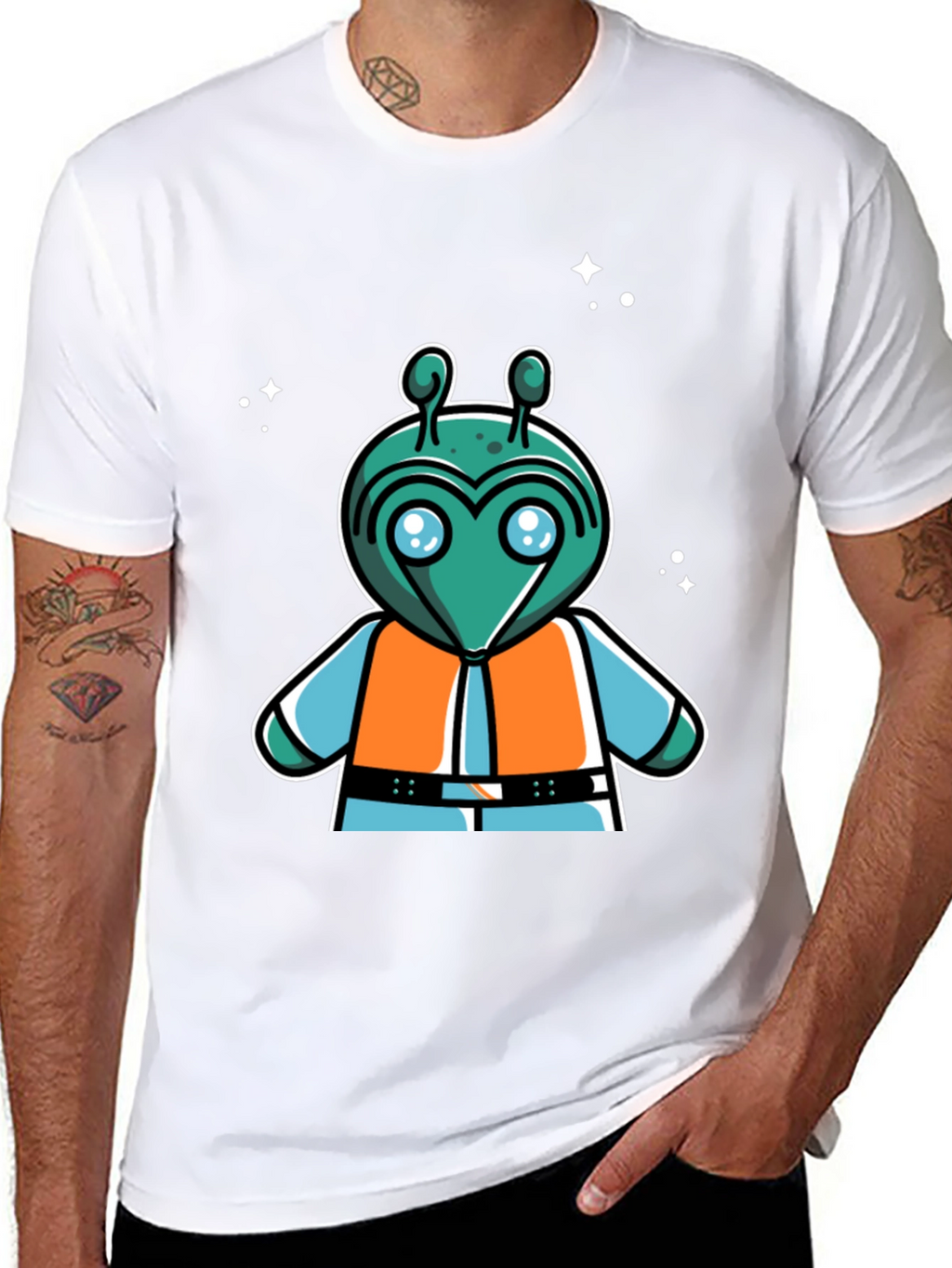 Retro Alien Cartoon Graphic T-Shirt