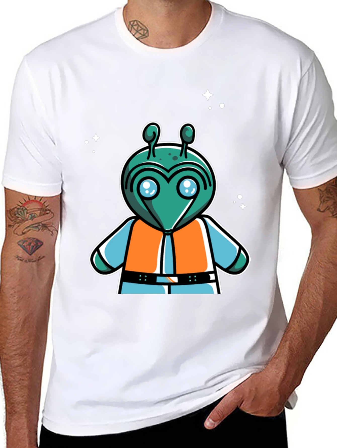 Retro Alien Cartoon Graphic T-Shirt