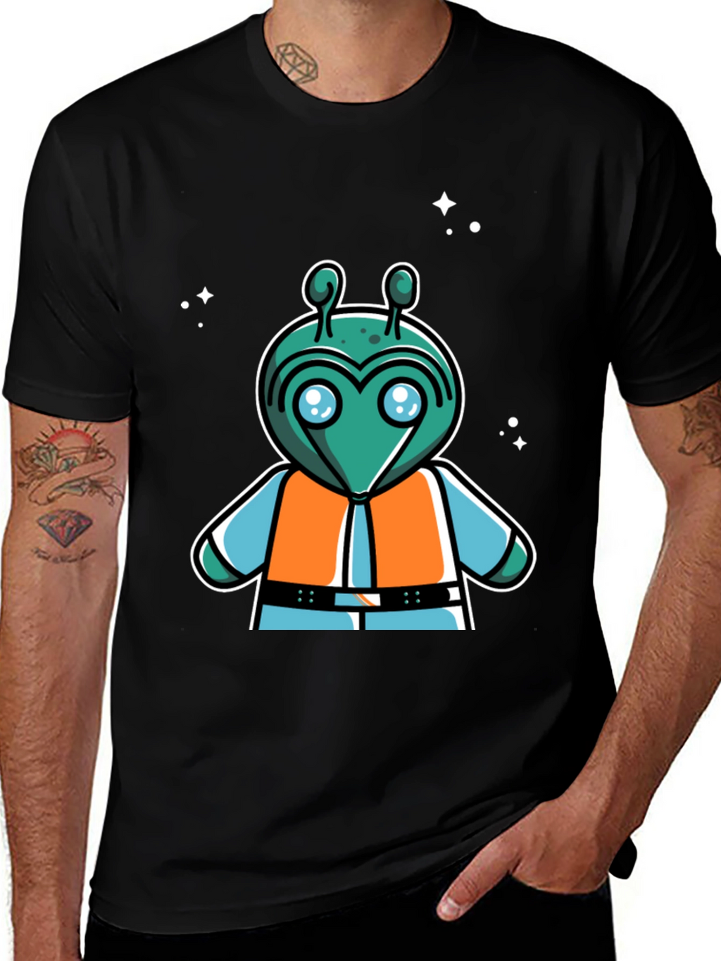 Retro Alien Cartoon Graphic T-Shirt
