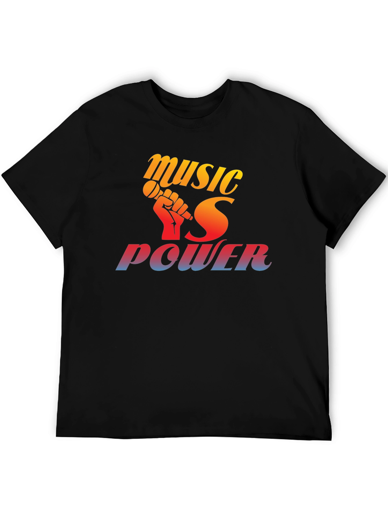 Music is Power Black Graphic Tee