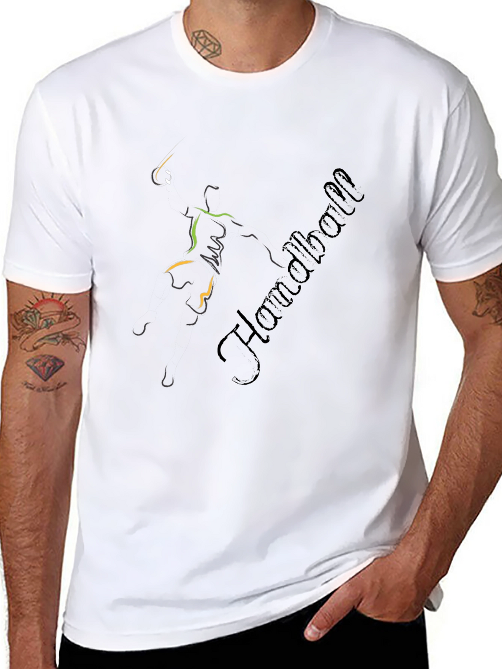 Handball Player Graphic T-Shirt - Sportswear Tee