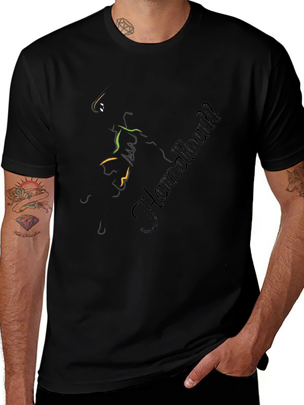 Handball Player Graphic T-Shirt - Sportswear Tee